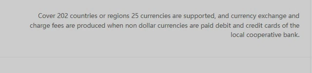 Payment method rows stating PayPal coverage of 202 countries or regions and 25 supported currencies, next to card logos.